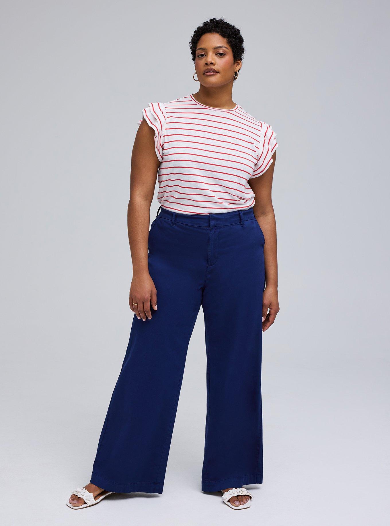 Belle Isle Flutter Sleeve Crew Tank, PERFECT STRIPE RED WHITE, alternate