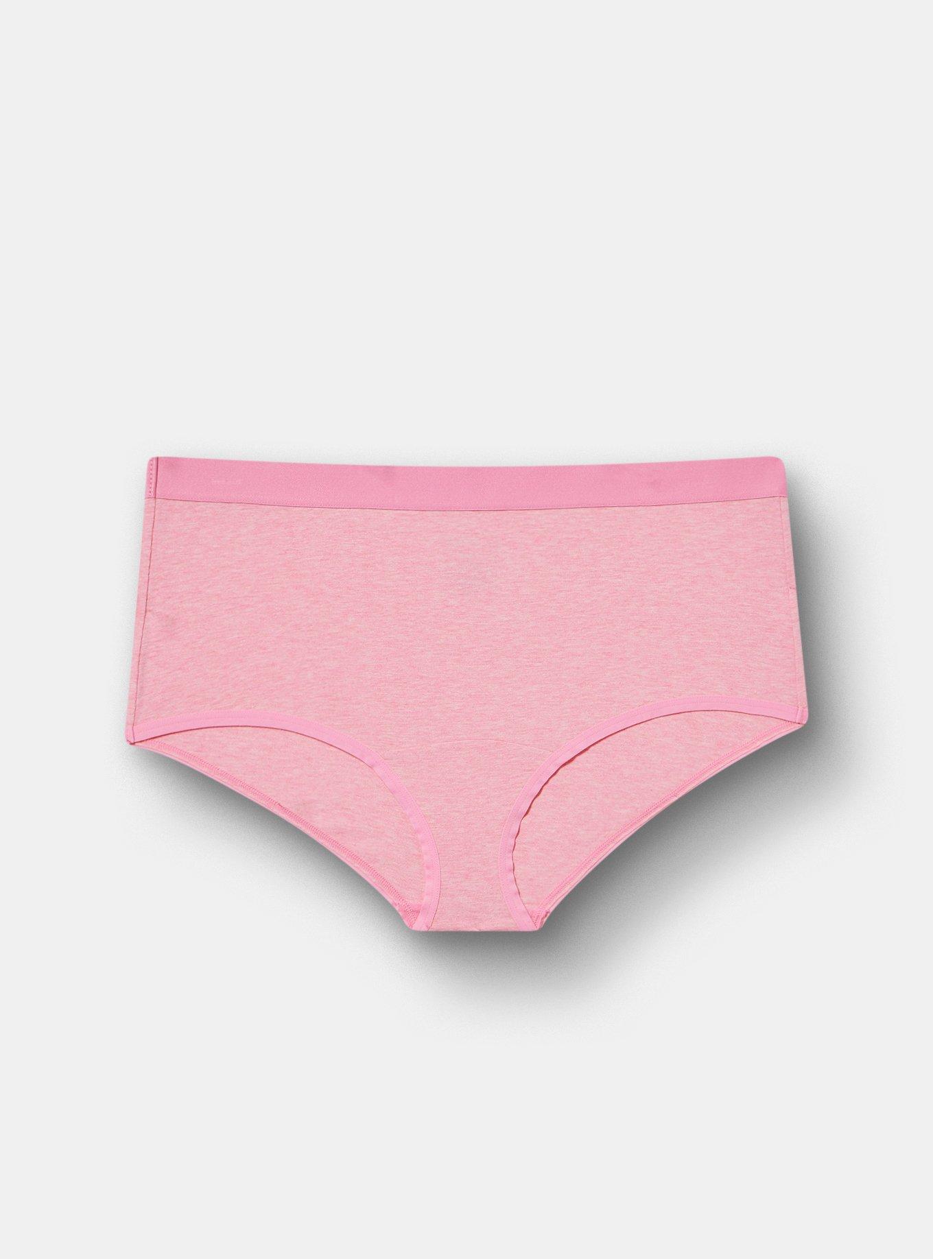 Cotton Mid-Rise Brief Panty, CAMELLIA ROSE TRUE HEATHER, hi-res