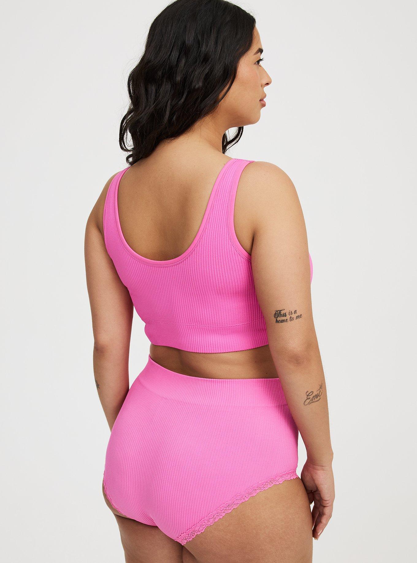 Seamless Rib High-Rise Lacy Brief Panty