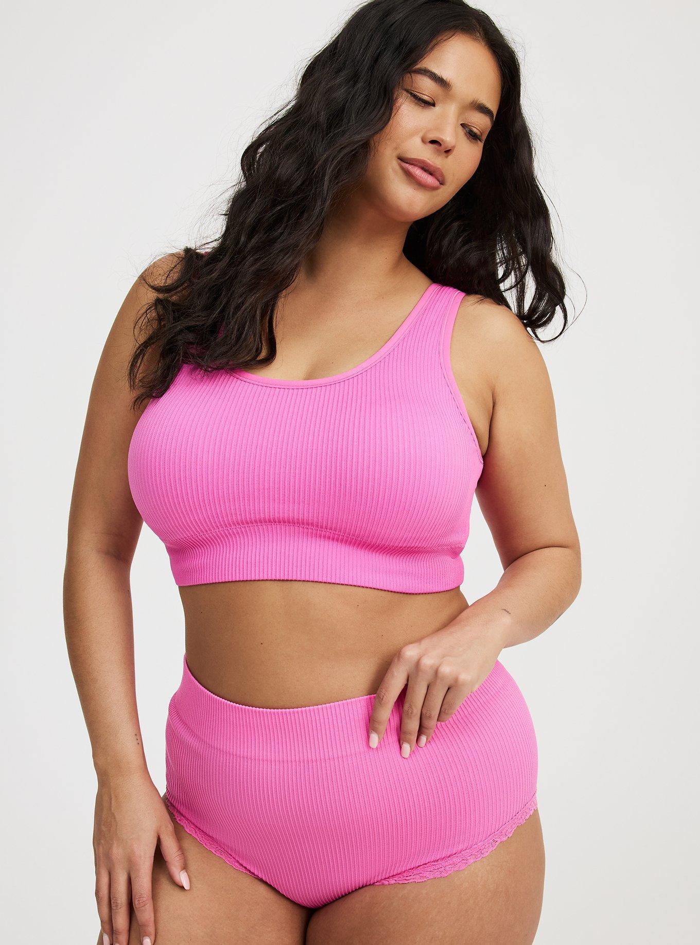 Seamless Rib High-Rise Lacy Brief Panty