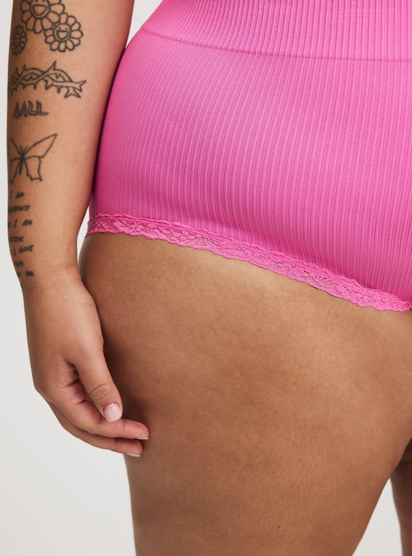 Seamless Rib High-Rise Lacy Brief Panty