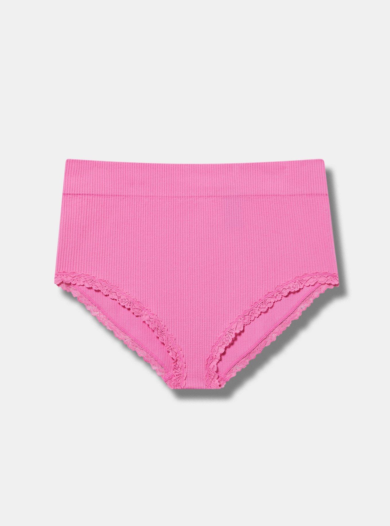 Seamless Rib High-Rise Lacy Brief Panty
