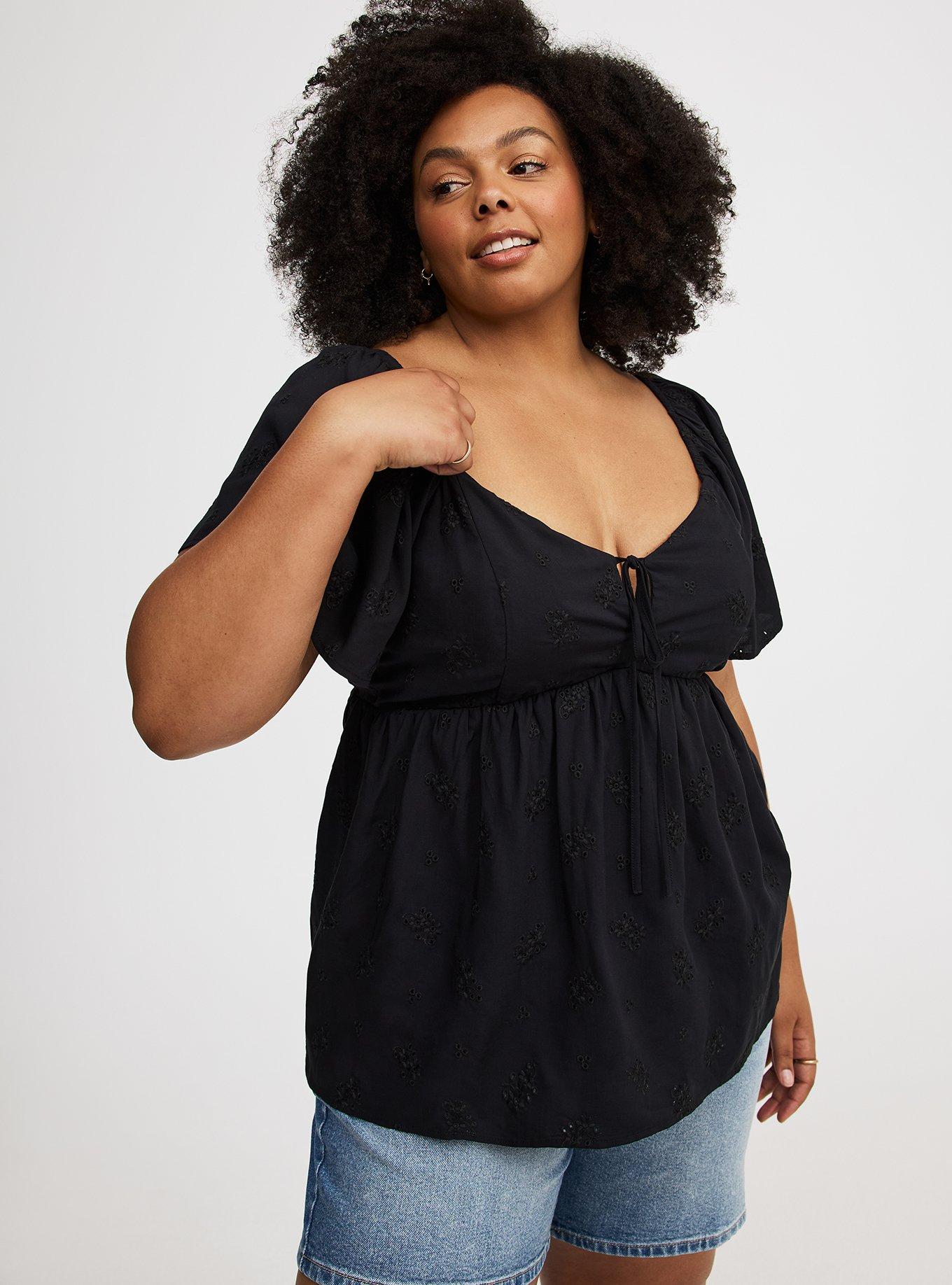 Peplum Challis Tie-Back Top