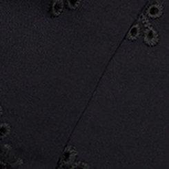 Peplum Challis Tie-Back Top, DEEP BLACK, swatch