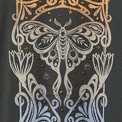 Moth Stars Oversized Tunic Tee, VINTAGE BLACK, swatch