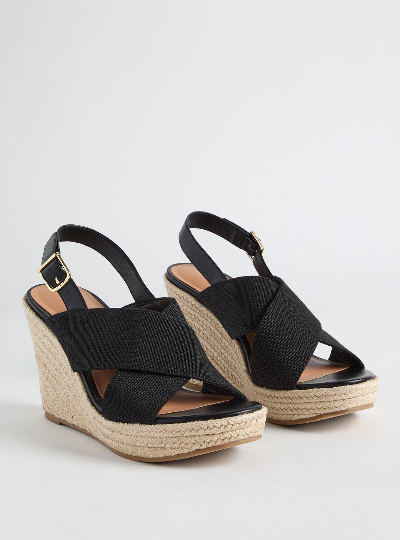 Cross Band Platform Wedge