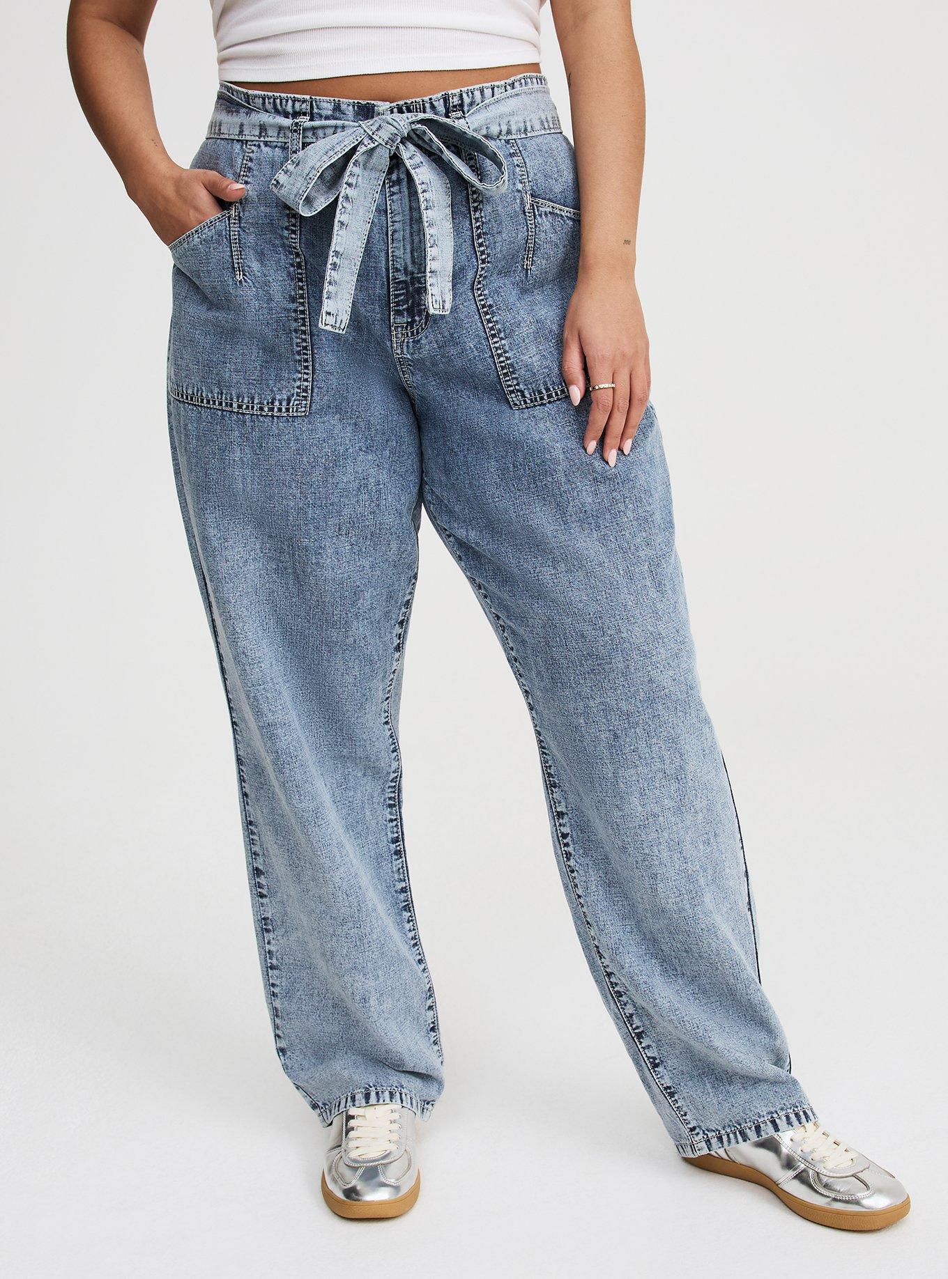 Baggy High-Rise Tie-Belt Jean