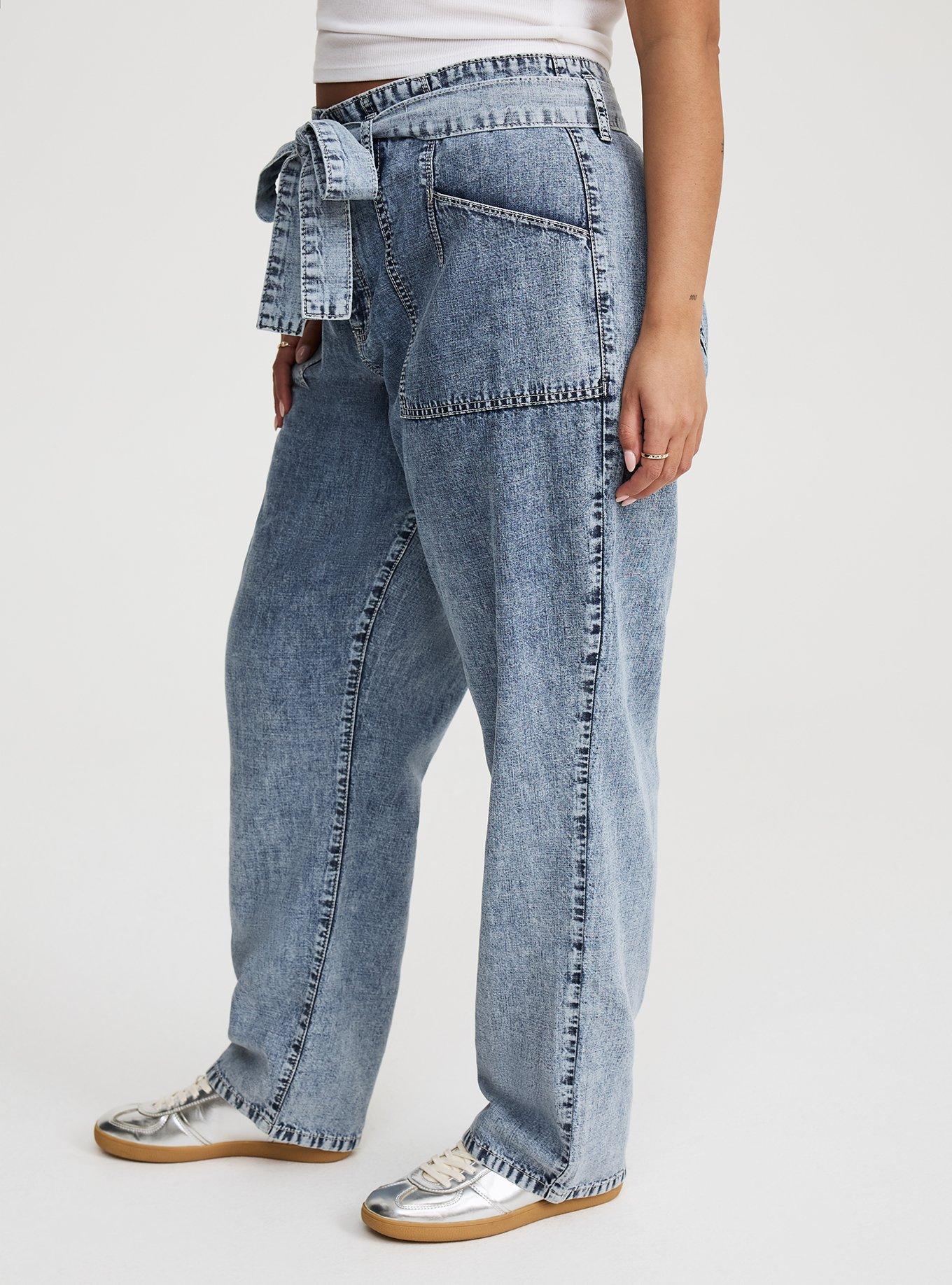 Baggy High-Rise Tie-Belt Jean