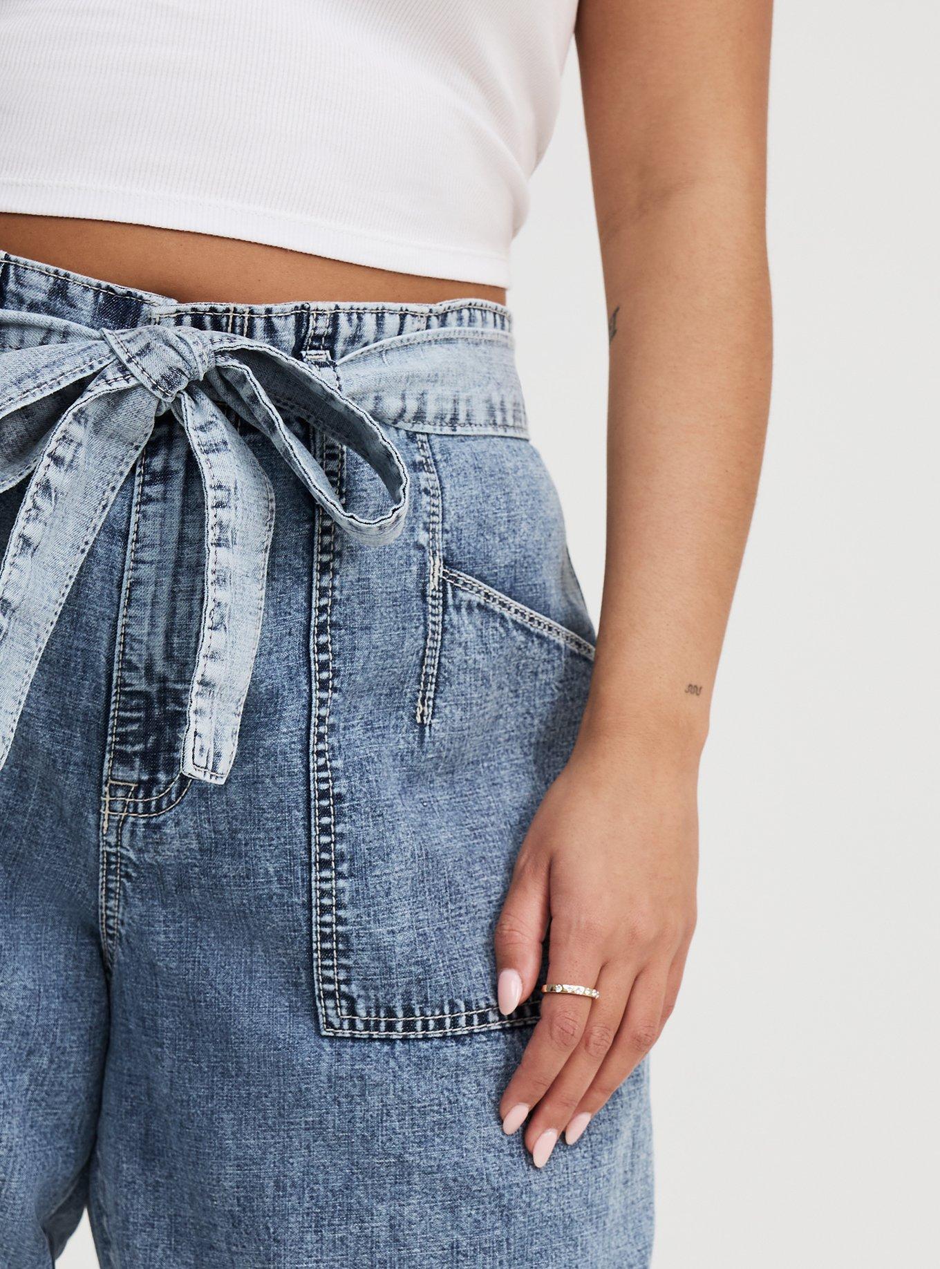 Baggy High-Rise Tie-Belt Jean