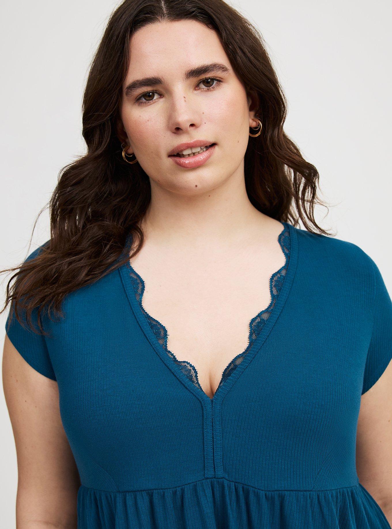 Lace Trim Babydoll Top