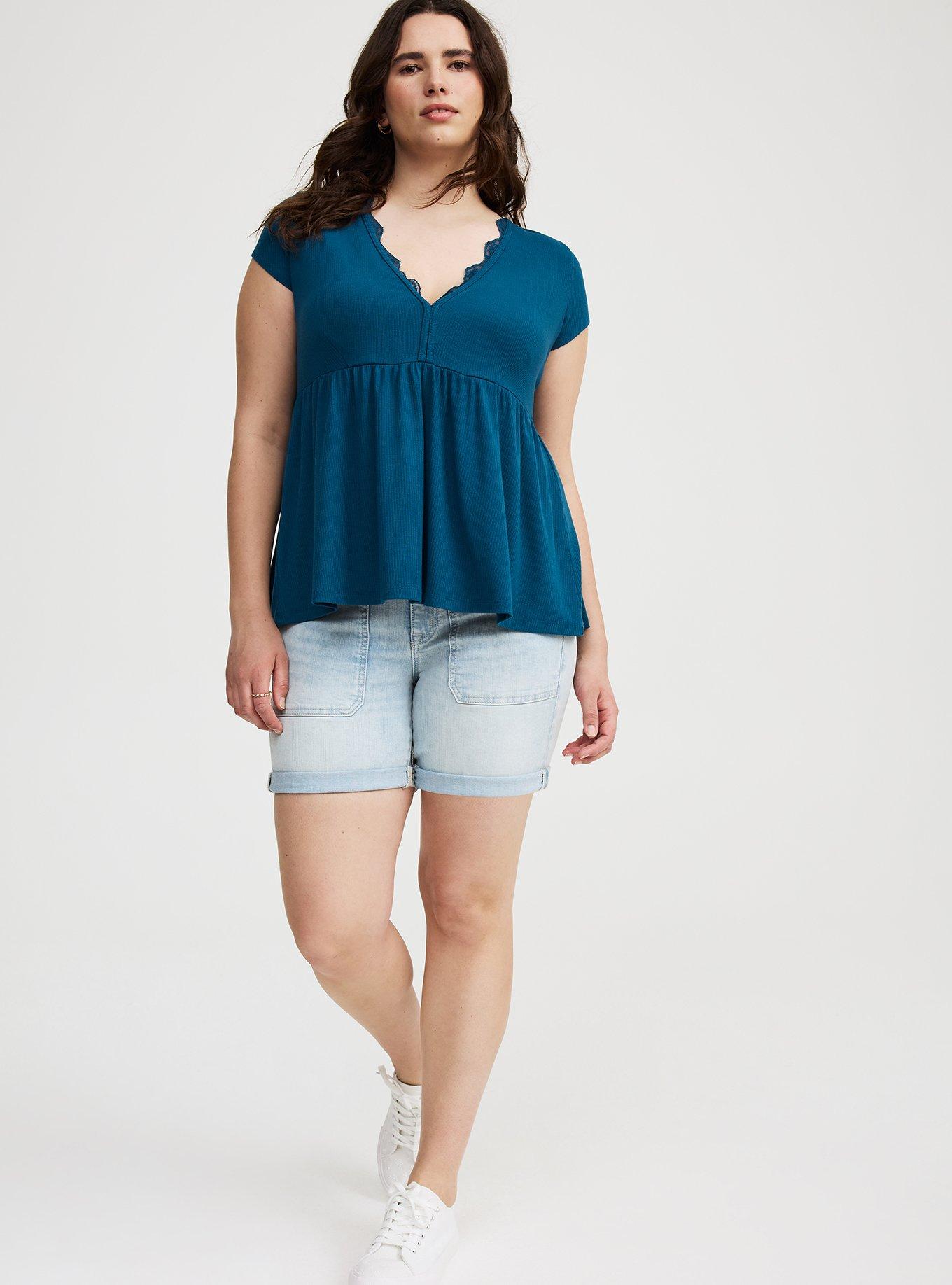 Lace Trim Babydoll Top