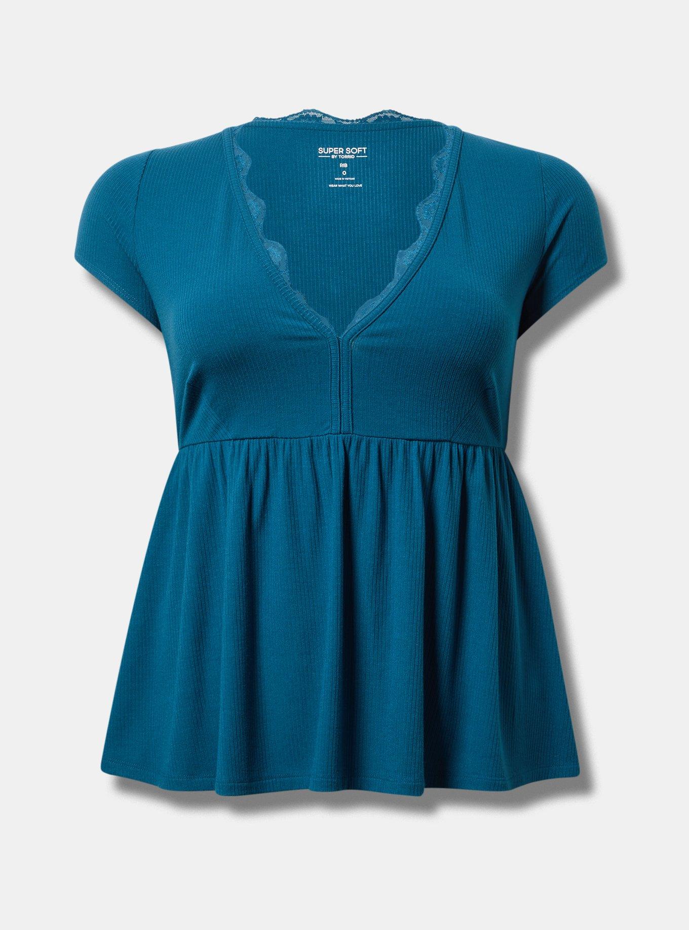 Lace Trim Babydoll Top