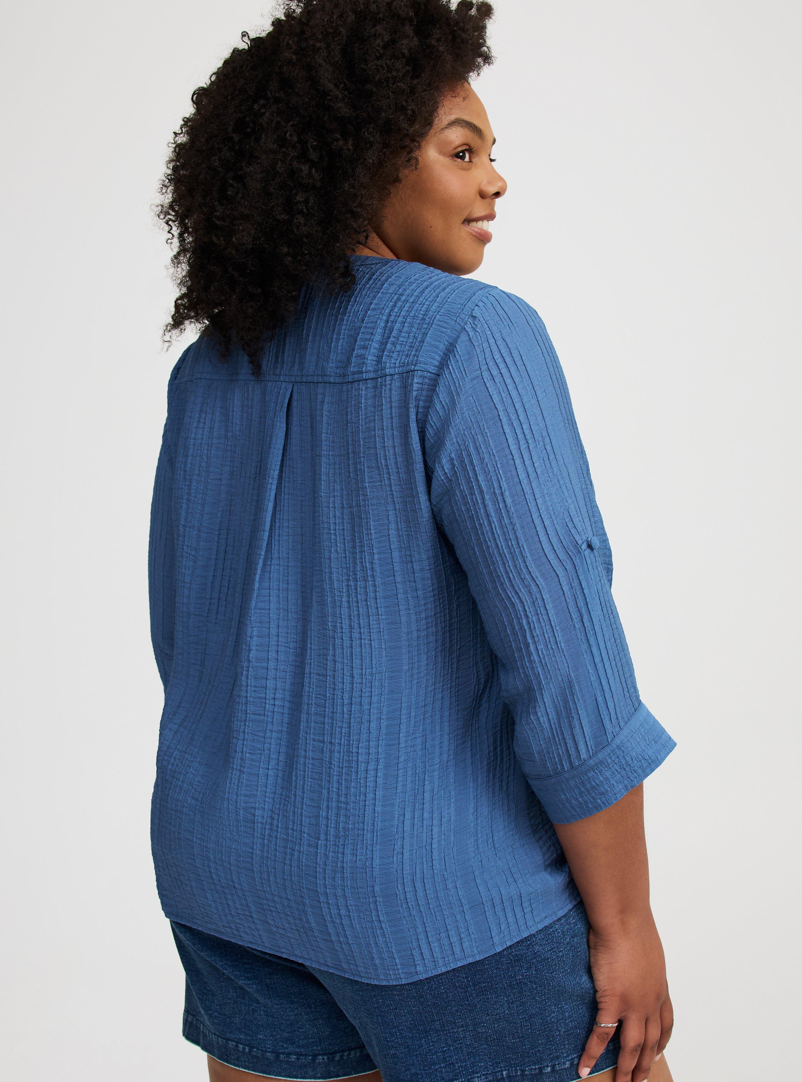 Harper Textured Stripe 3/4 Pullover Blouse