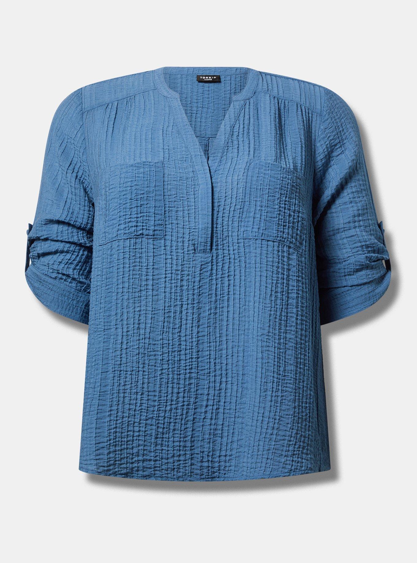 Harper Textured Stripe 3/4 Pullover Blouse