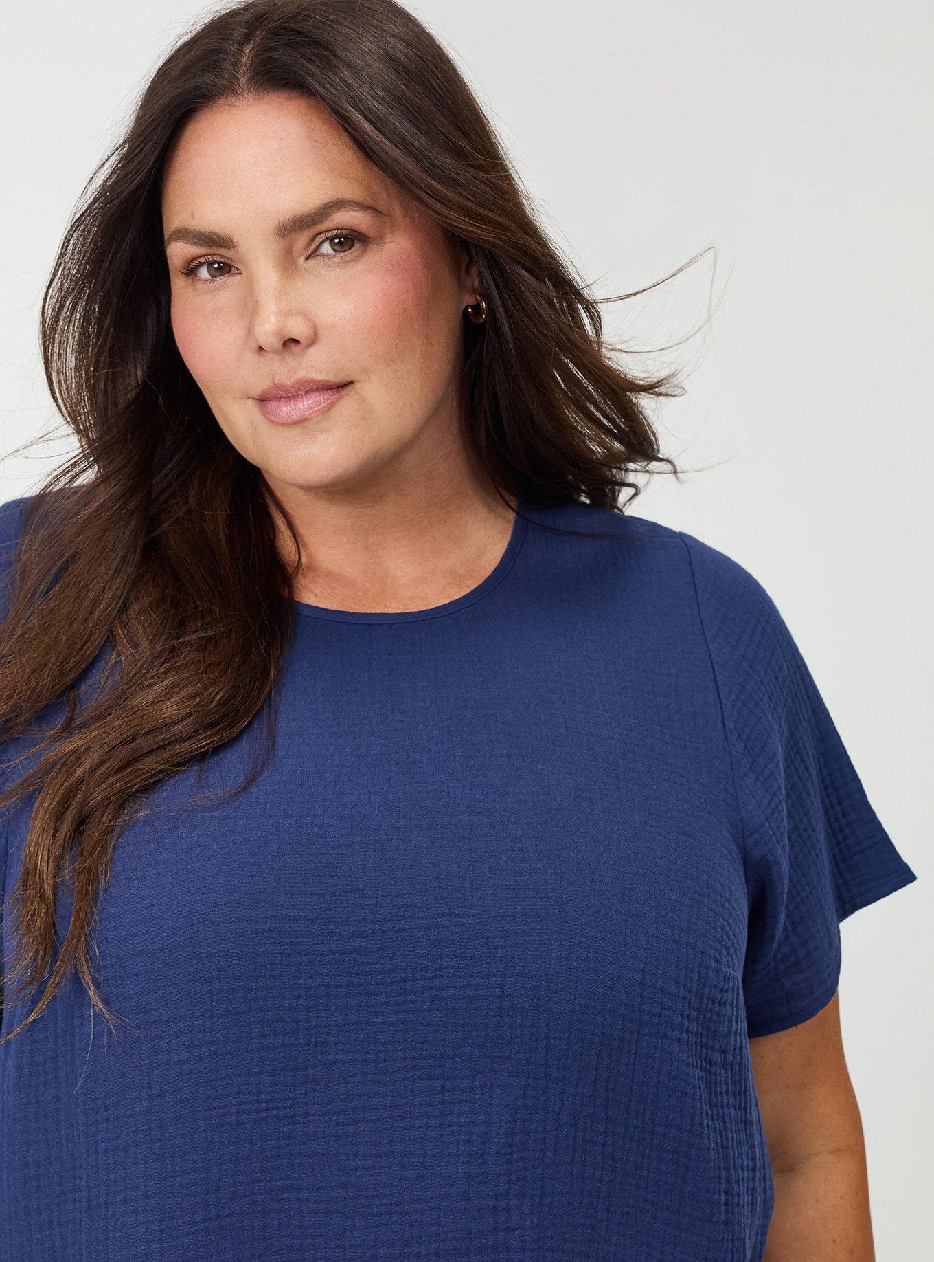 Short Sleeve Tiered Top, MEDIEVAL BLUE, alternate