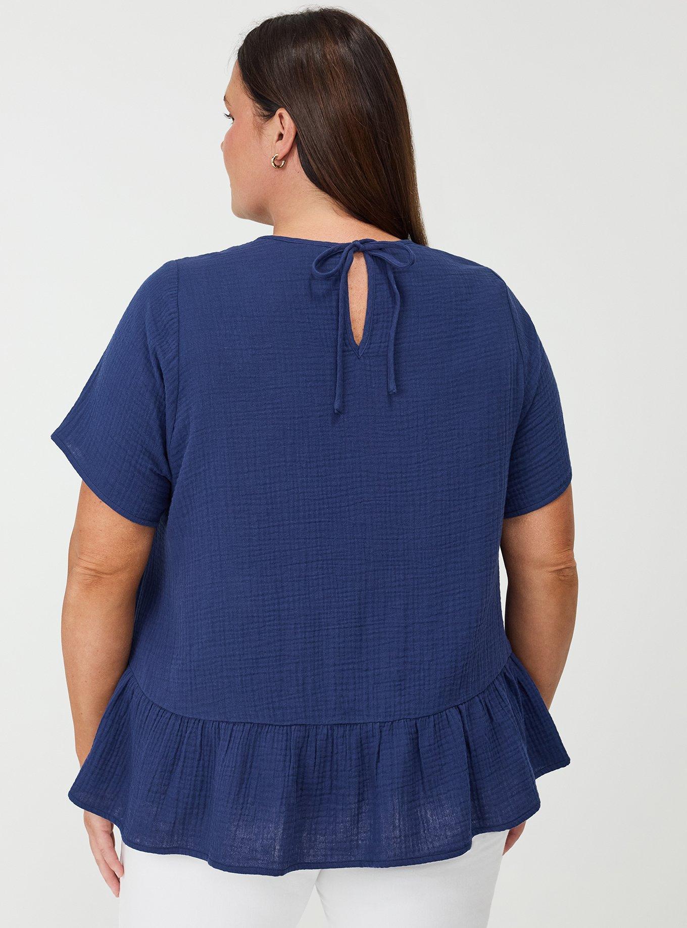 Short Sleeve Tiered Top, MEDIEVAL BLUE, alternate