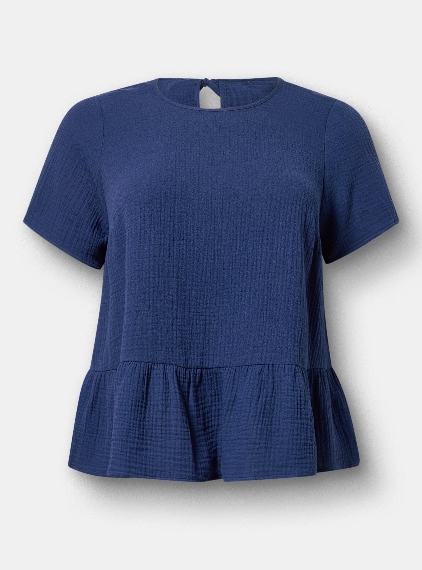 Short Sleeve Tiered Top, MEDIEVAL BLUE, hi-res