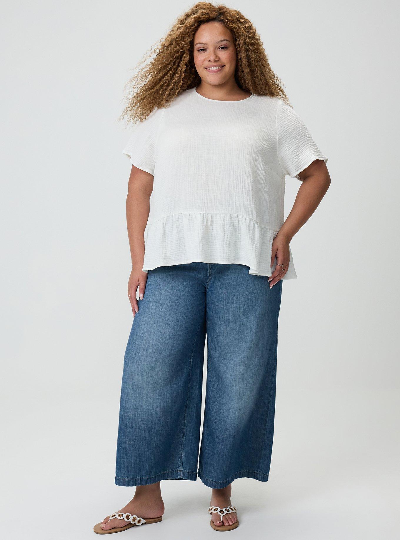 Short Sleeve Tiered Top, BLANC DE BLANC, alternate