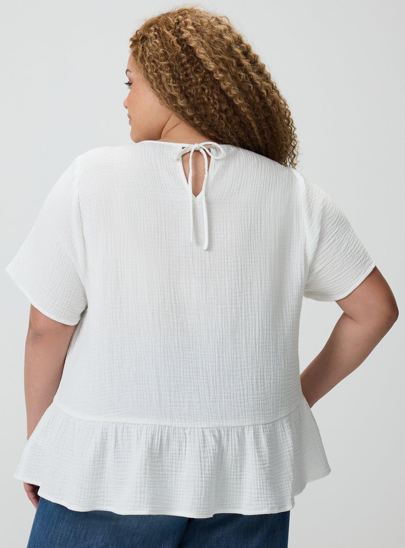 Short Sleeve Tiered Top, BLANC DE BLANC, alternate
