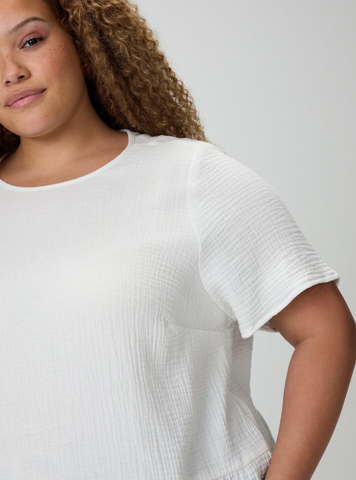 Short Sleeve Tiered Top, BLANC DE BLANC, alternate