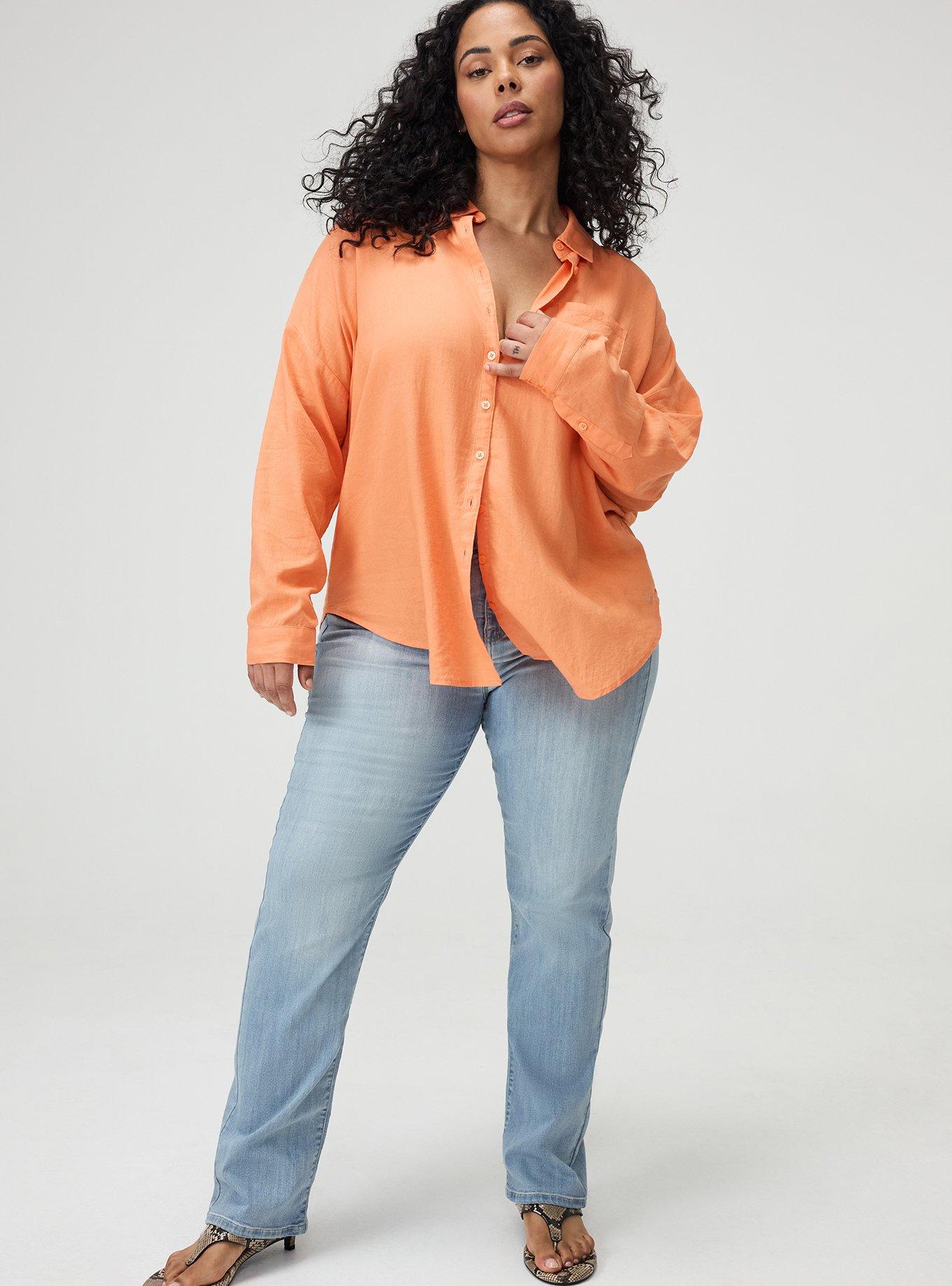 Relaxed Linen-Blend Shirt, MELON, alternate
