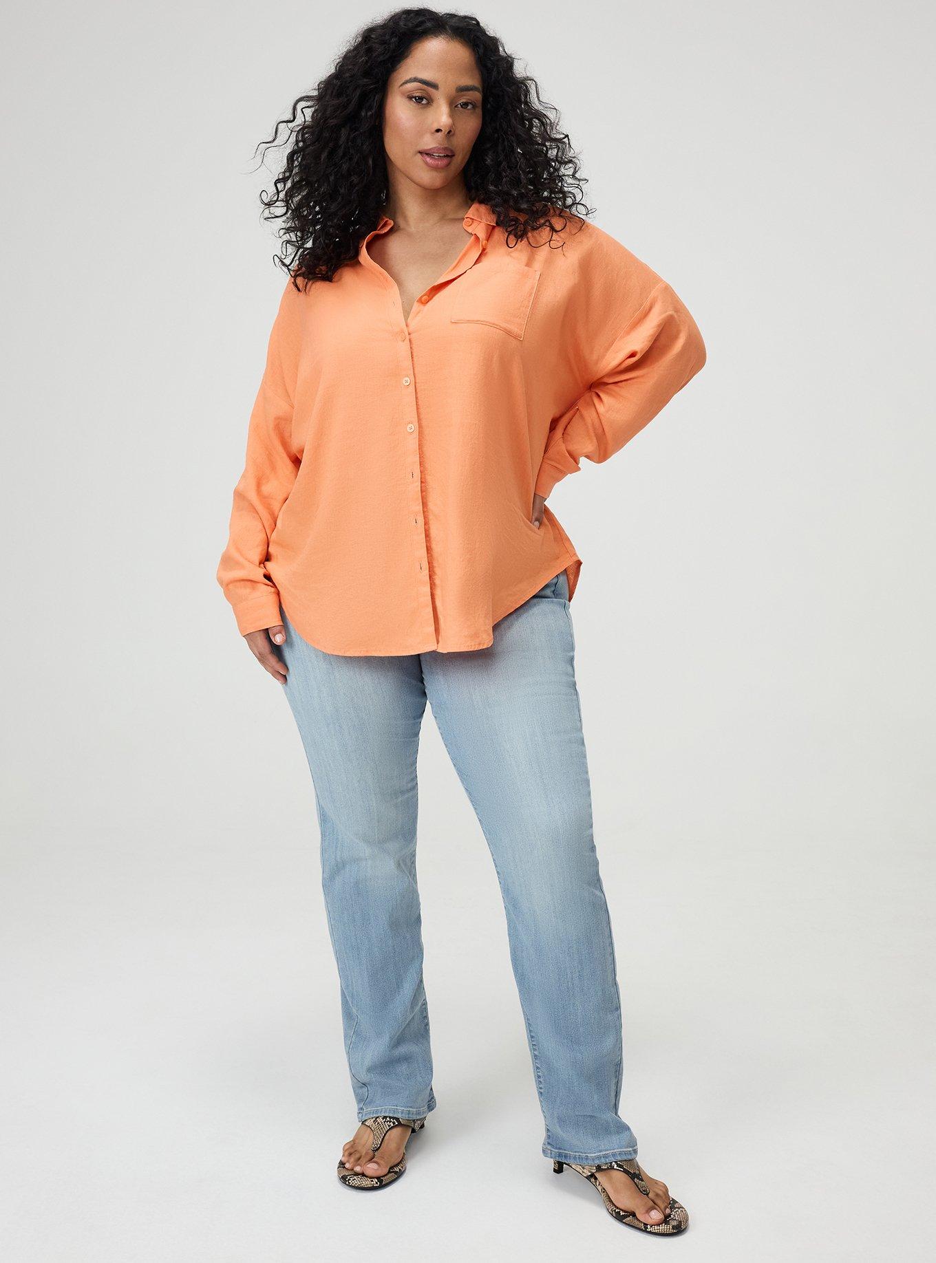 Relaxed Linen-Blend Shirt, MELON, alternate