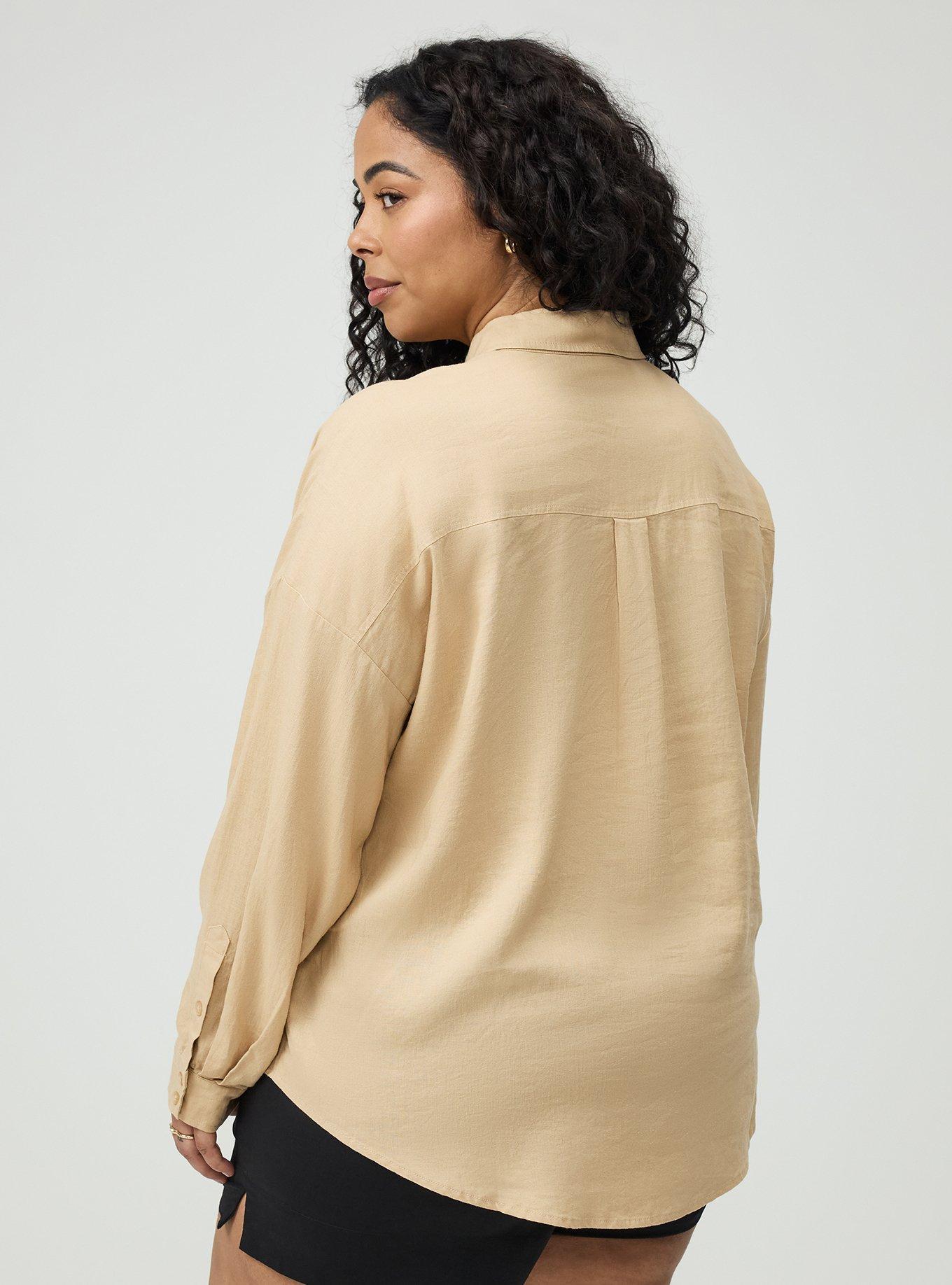 Relaxed Linen-Blend Shirt, GINGER ROOT, alternate