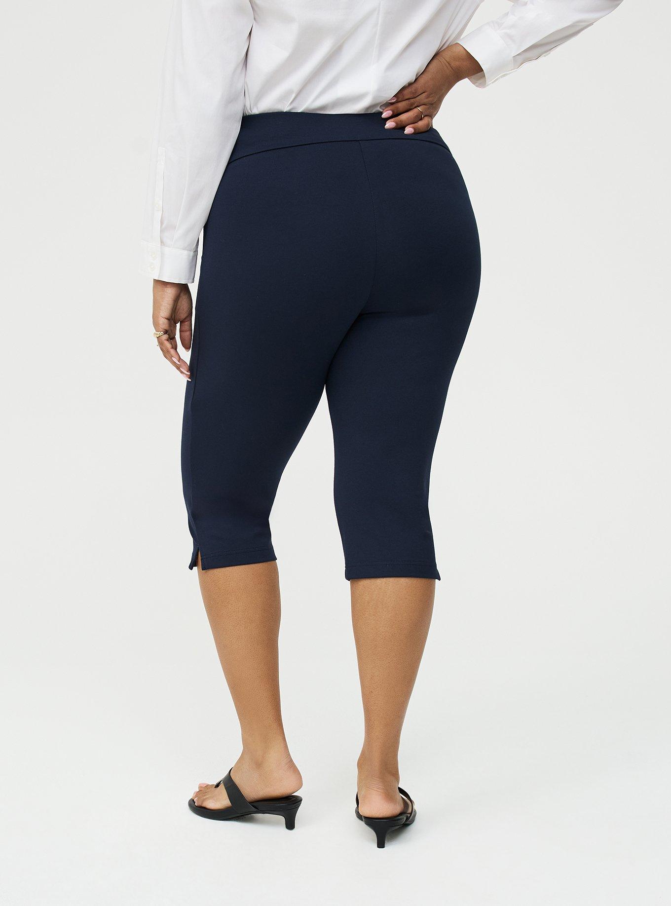 Pull-On High-Rise Capri Ponte Pant, TOTAL ECLIPSE, alternate