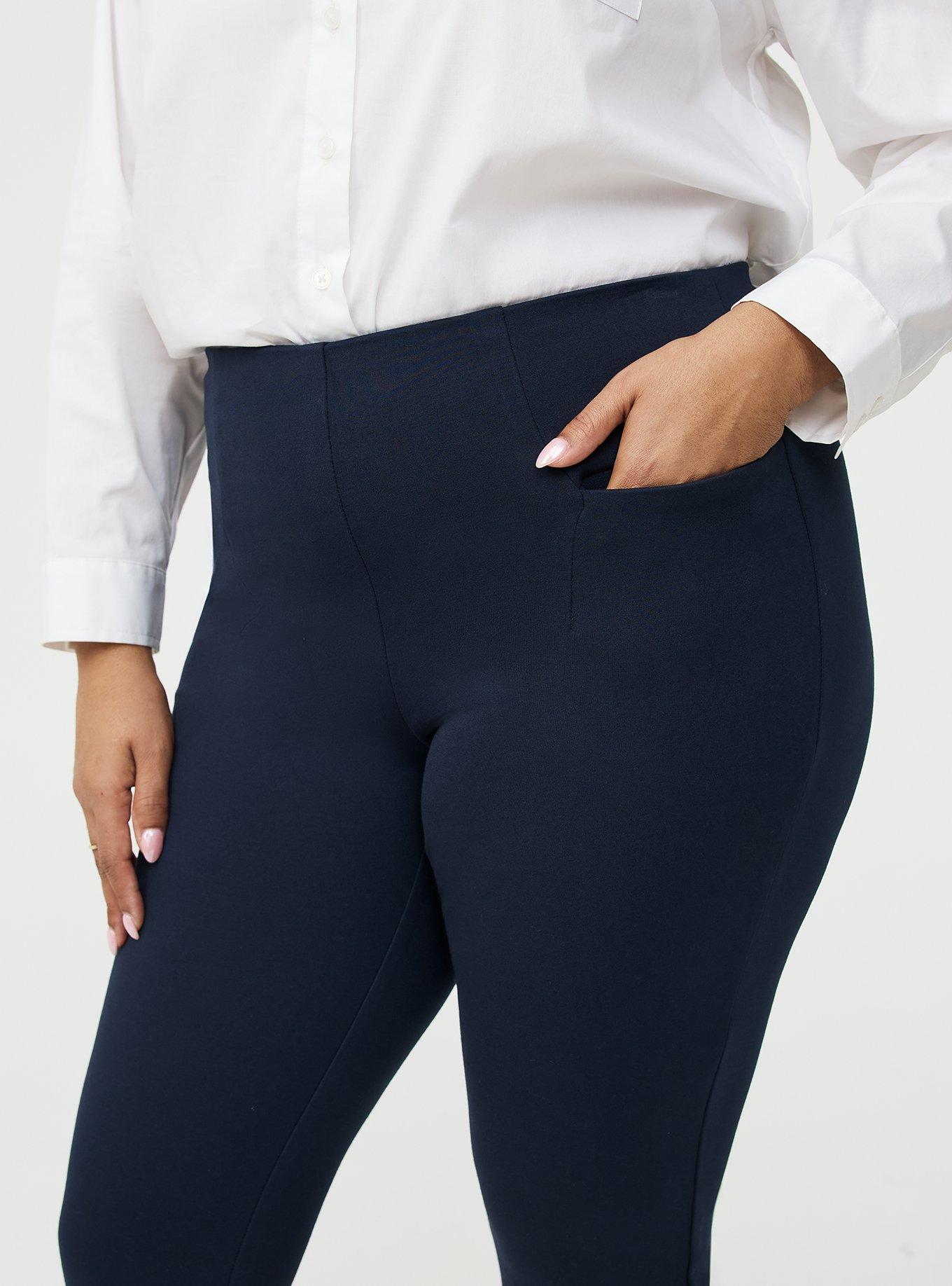 Pull-On High-Rise Capri Ponte Pant, TOTAL ECLIPSE, alternate