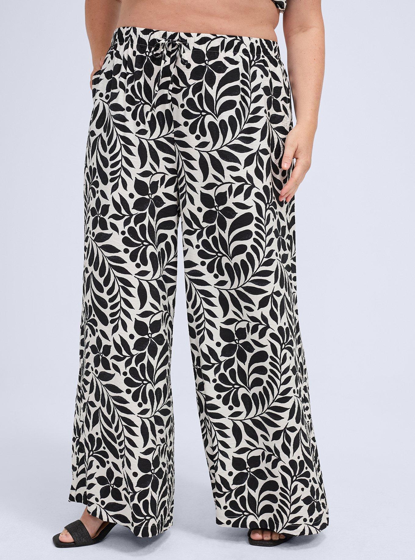 Belle Isle High-Rise Pull-On Wide Leg Pant, RAMA LEAVES BLACK, alternate