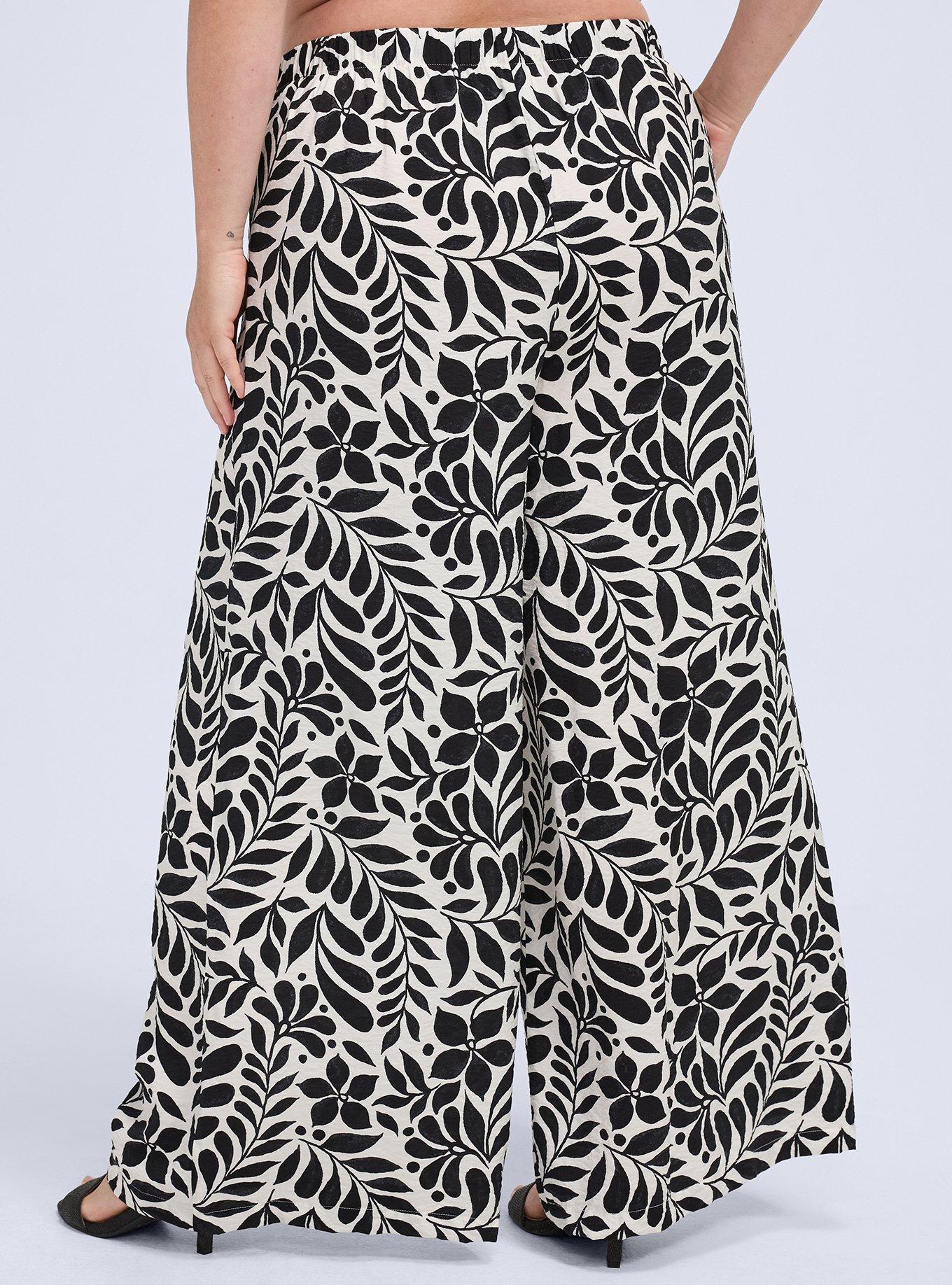 Belle Isle High-Rise Pull-On Wide Leg Pant, RAMA LEAVES BLACK, alternate