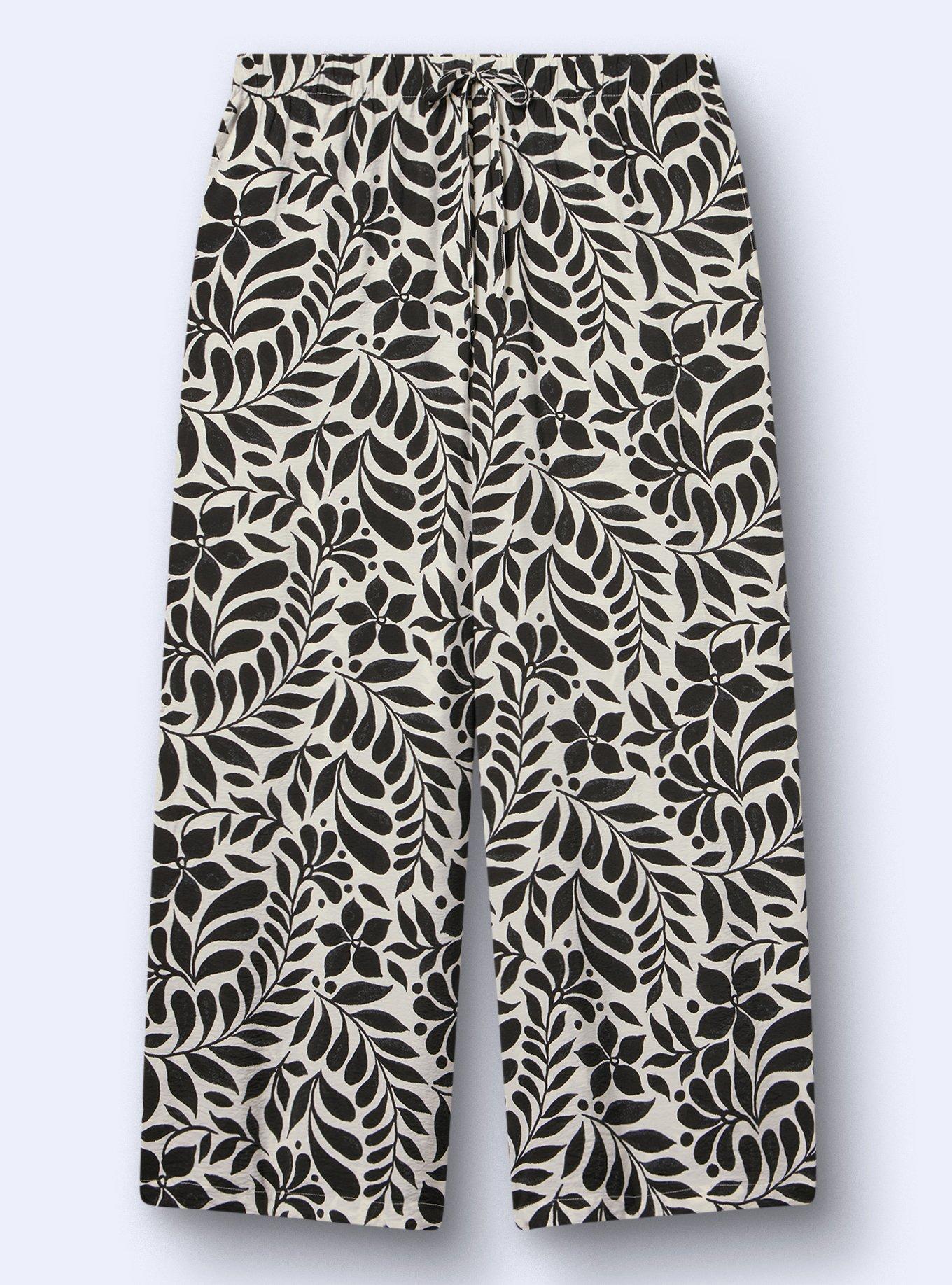 Belle Isle High-Rise Pull-On Wide Leg Pant, RAMA LEAVES BLACK, flat