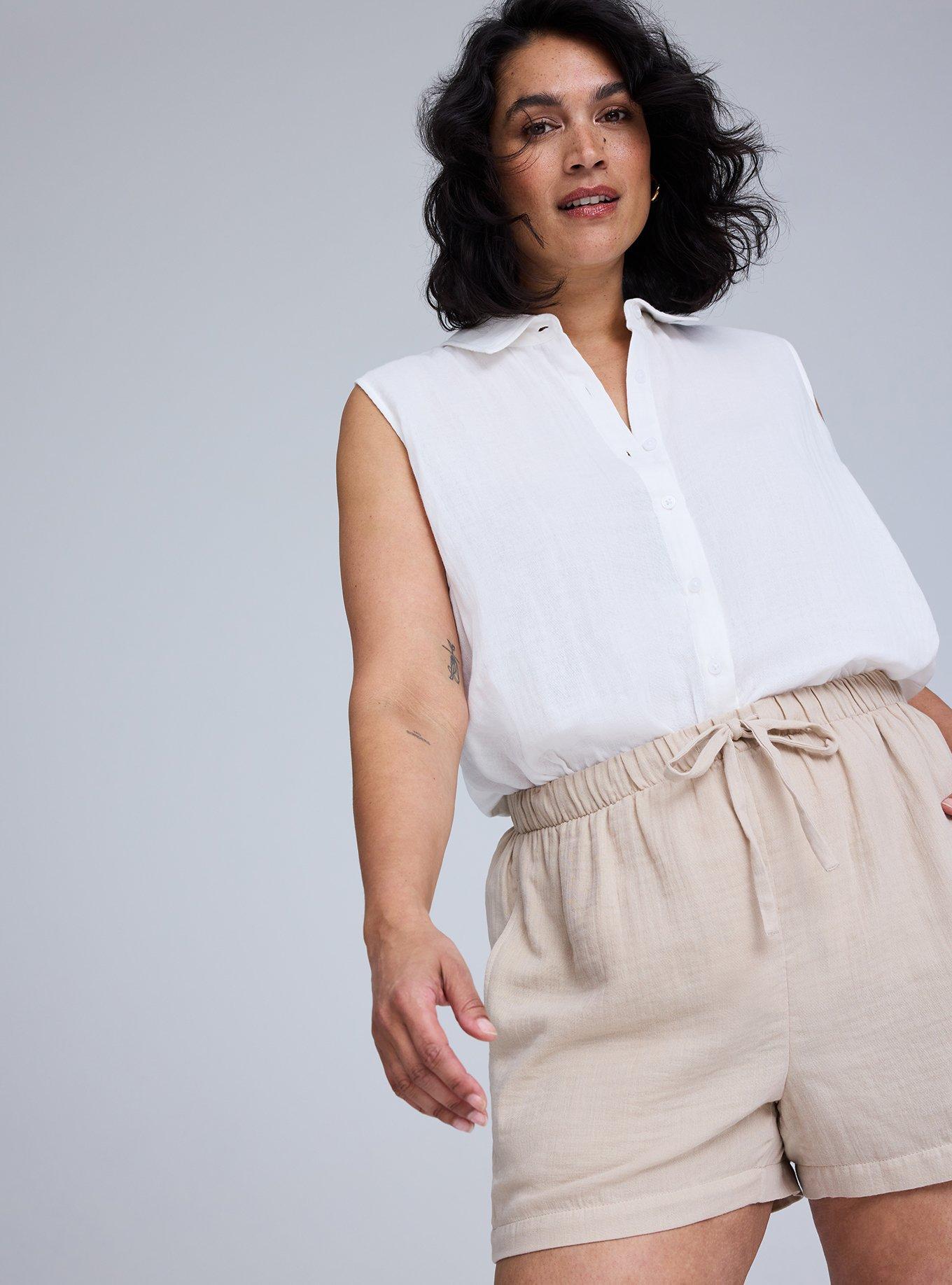 Belle Isle High-Rise Pull-On Linen Short