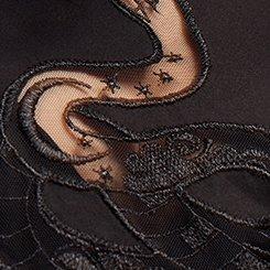 Plus Size Nightfall Celestial Snake Crop Tee, DEEP BLACK, swatch