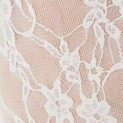 Plus Size Footless Floral Tight, WHITE, swatch