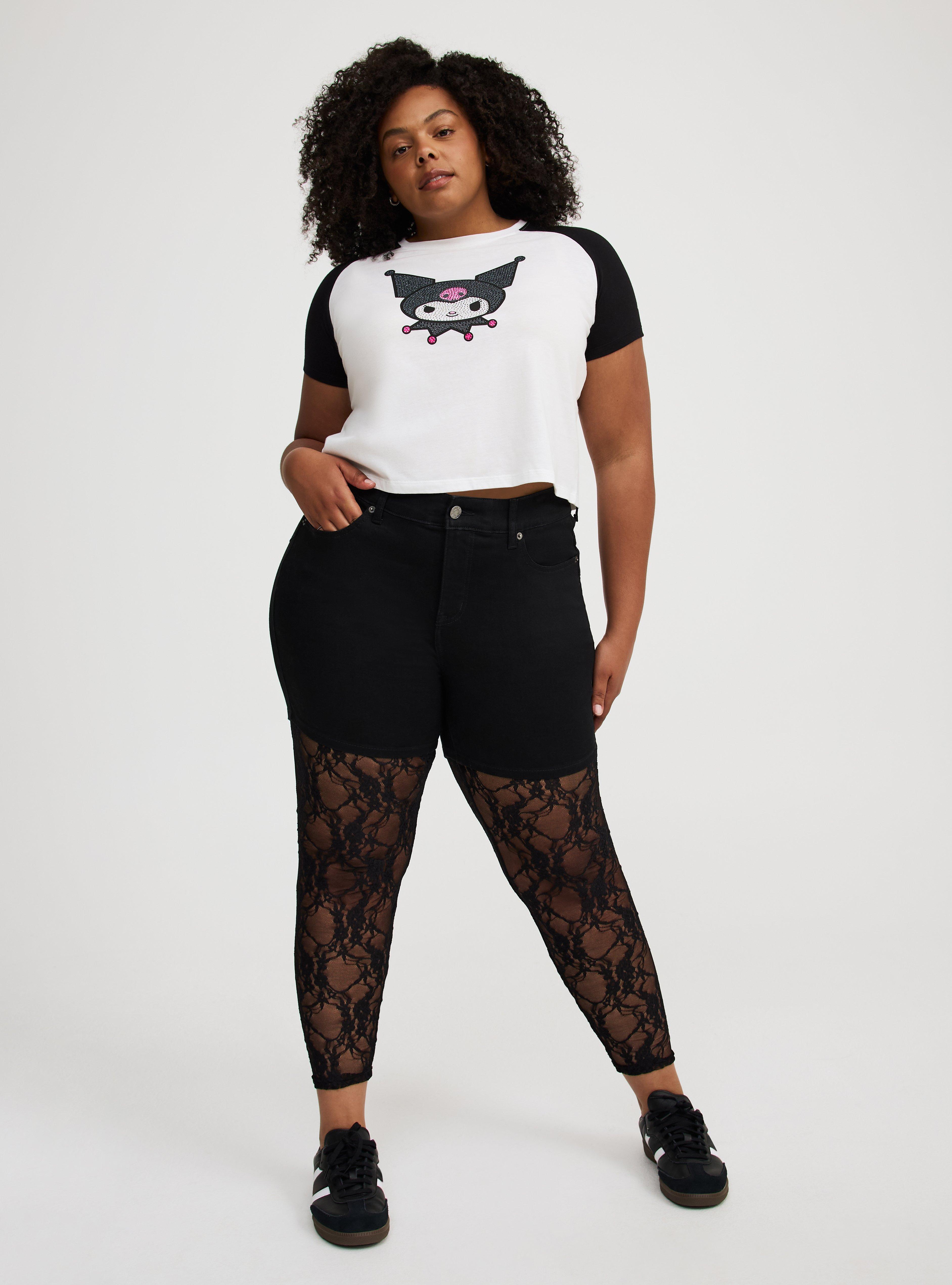 Footless Floral Lace Tights