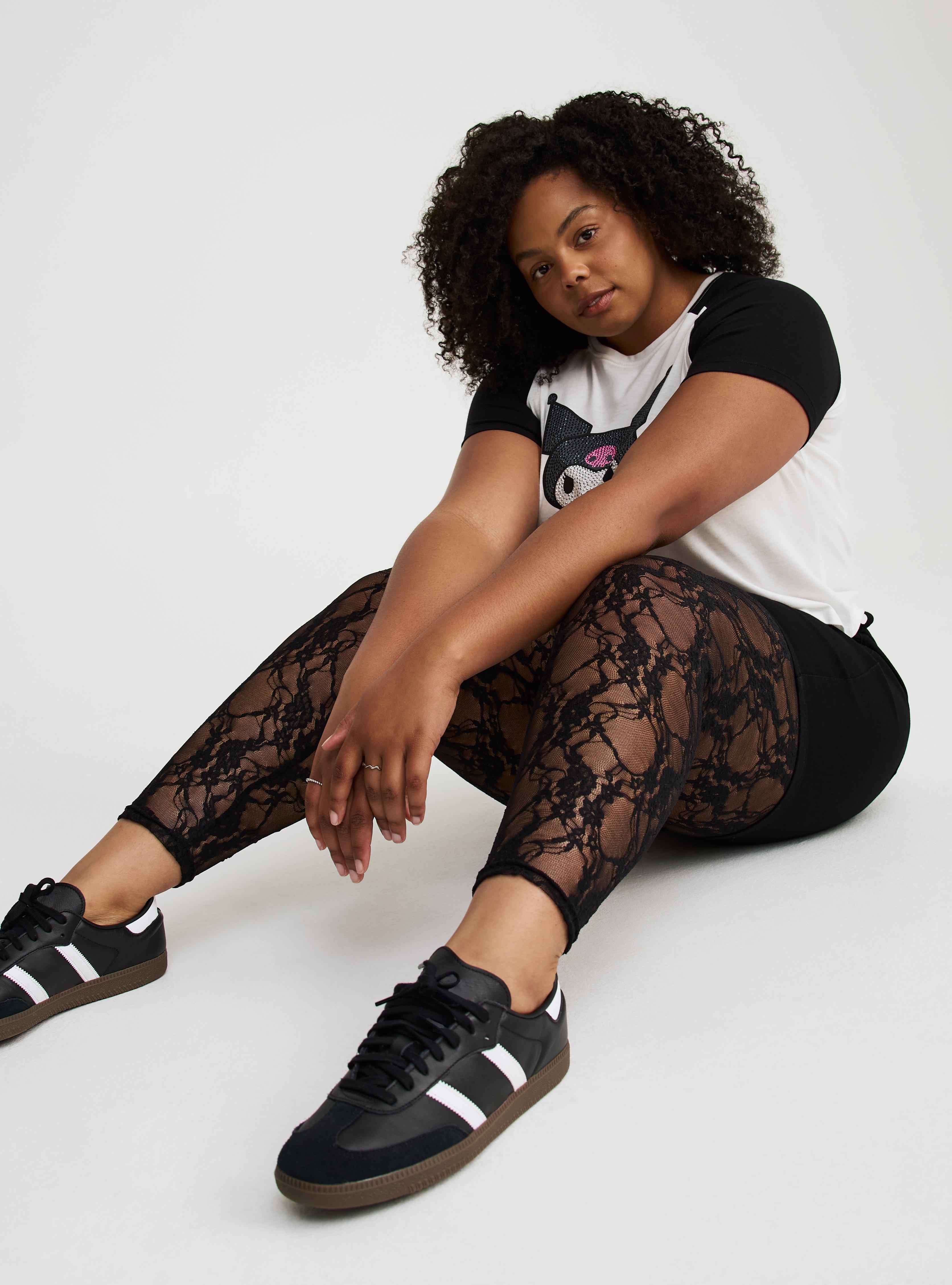 Footless Floral Lace Tights