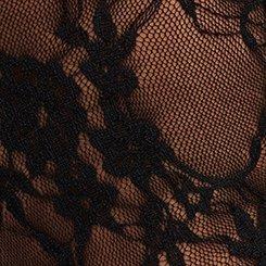 Footless Floral Lace Tights, BLACK, swatch