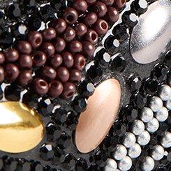 Beaded Double Buckle Slide (WW), BLACK, swatch