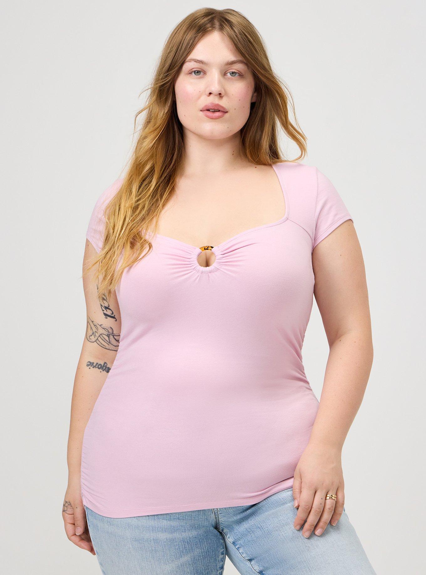 Foxy Sweetheart O-Ring Ruched Top, FRAGRANT LILAC, hi-res