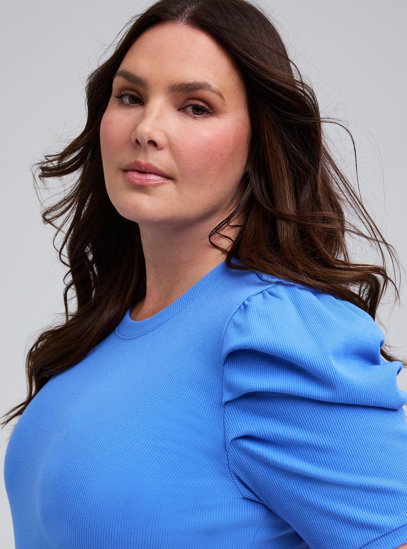 Belle Isle Ruched Sleeve Crew Tee, ULTRAMARINE, alternate