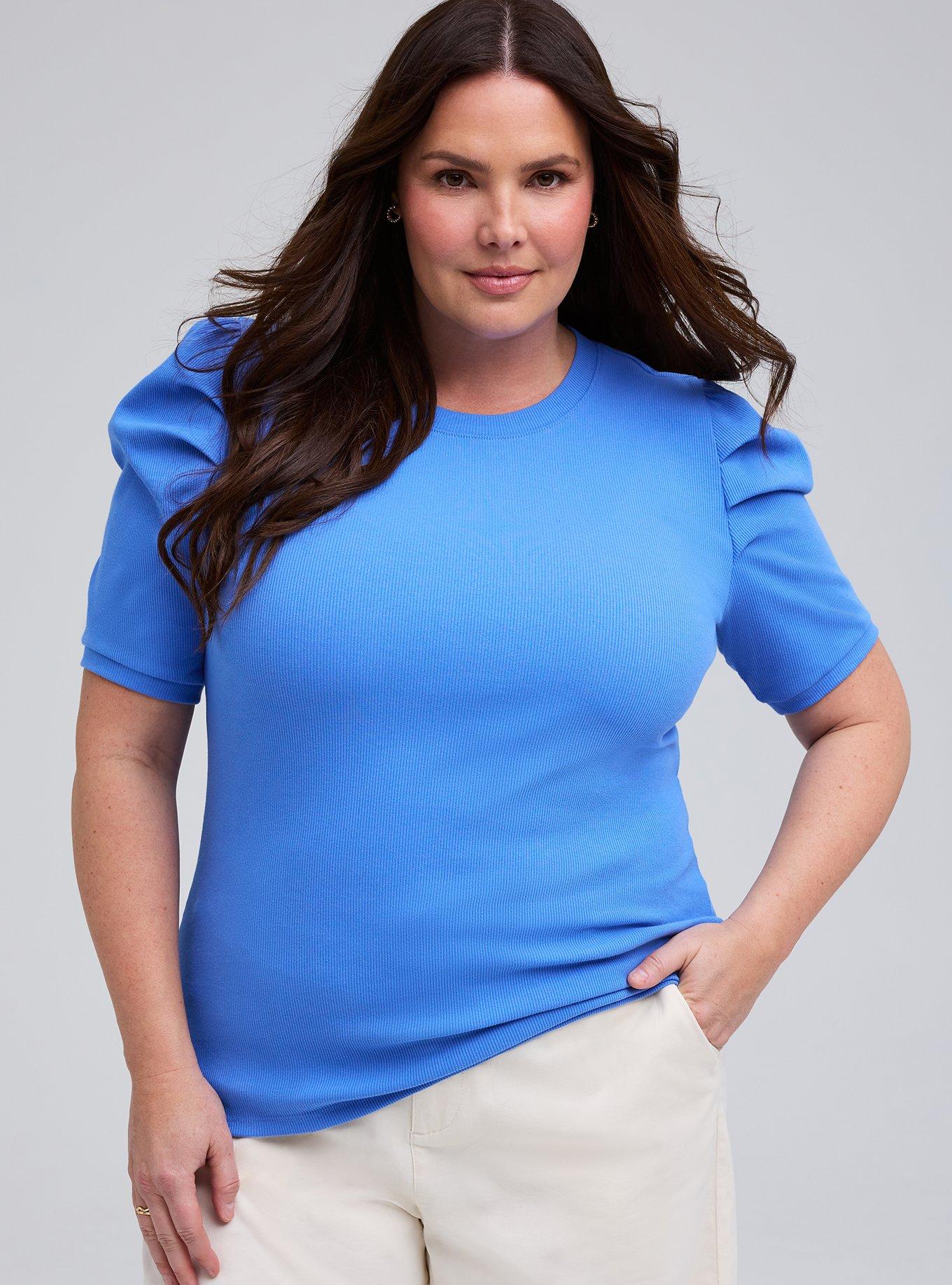 Belle Isle Ruched Sleeve Crew Tee, ULTRAMARINE, hi-res