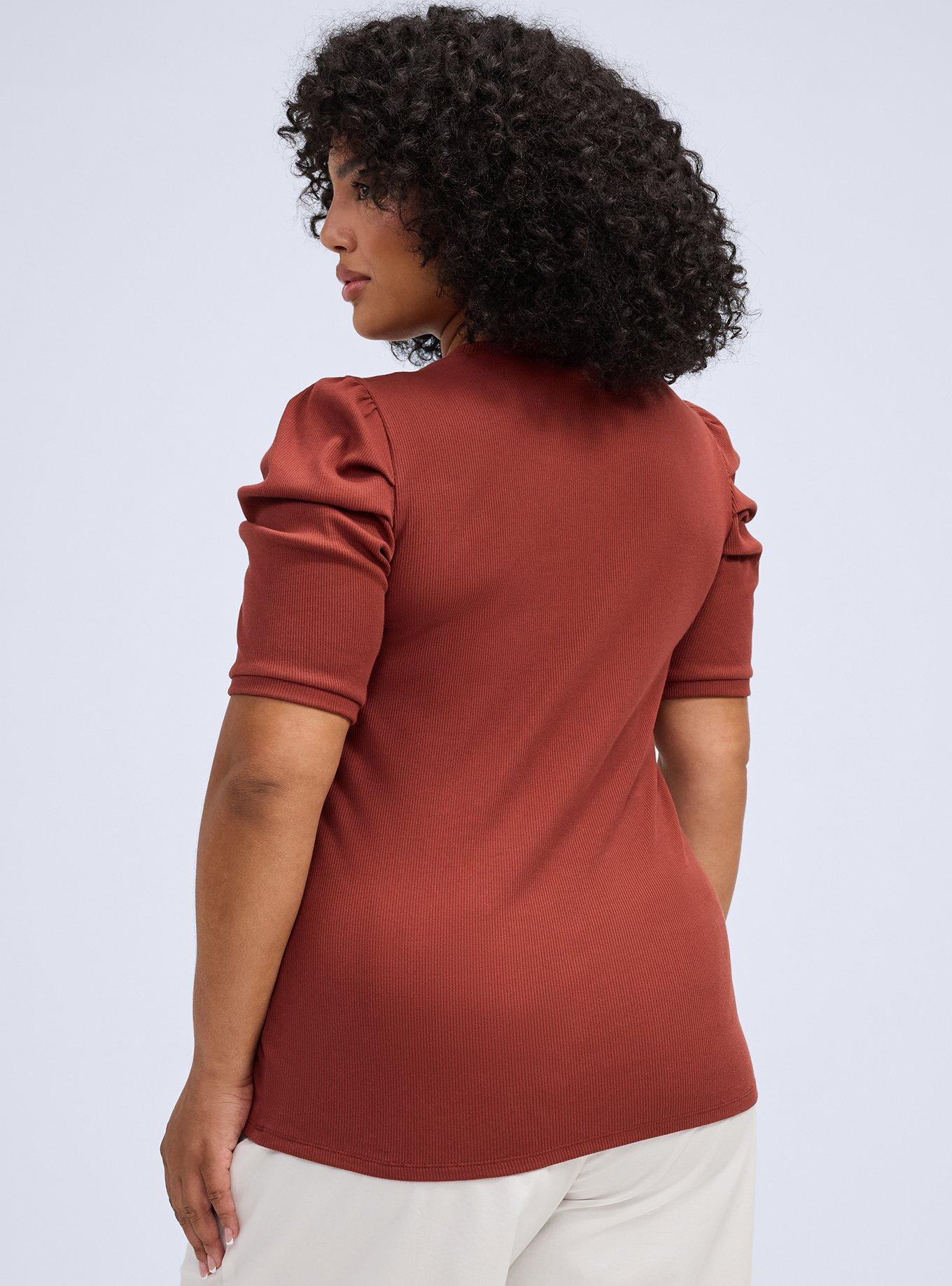 Belle Isle Ruched Sleeve Crew Tee, ROASTED RUSSET, alternate