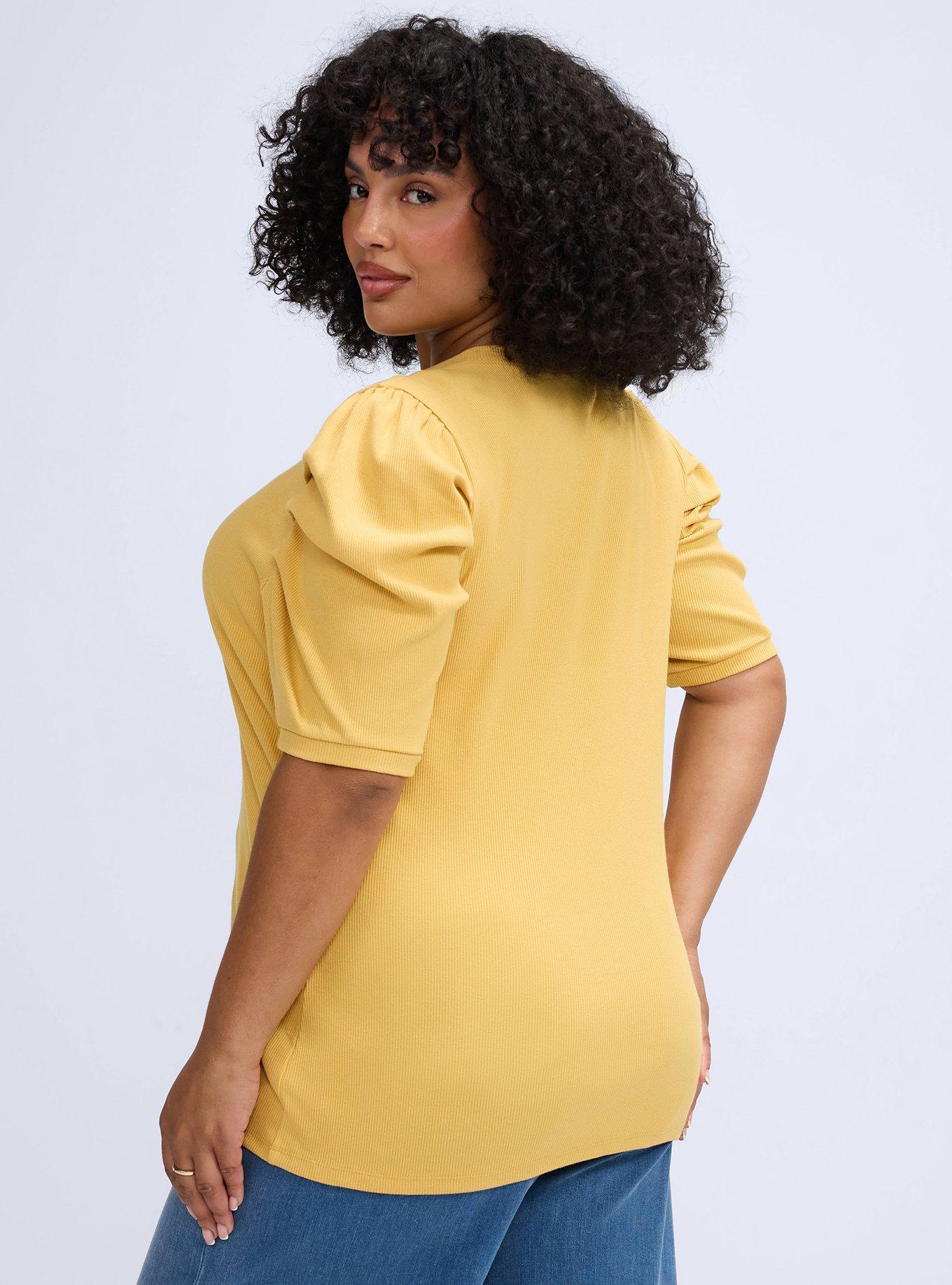 Belle Isle Ruched Crew Tee, OCHRE, alternate