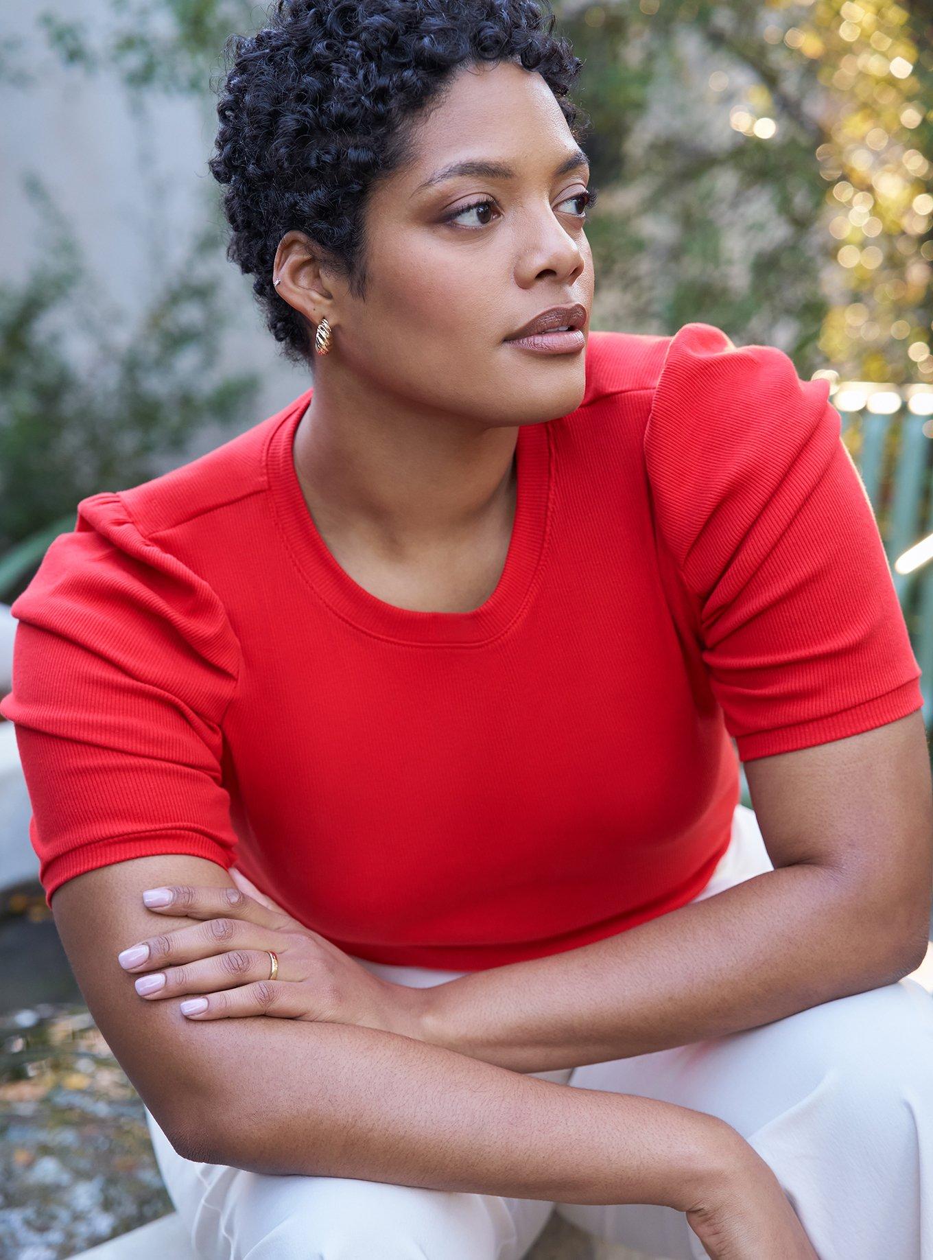 Belle Isle Ruched Sleeve Crew Tee, RUBICONDO, alternate