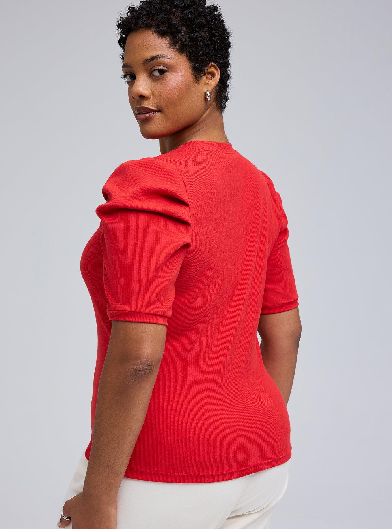 Belle Isle Ruched Sleeve Crew Tee, RUBICONDO, alternate