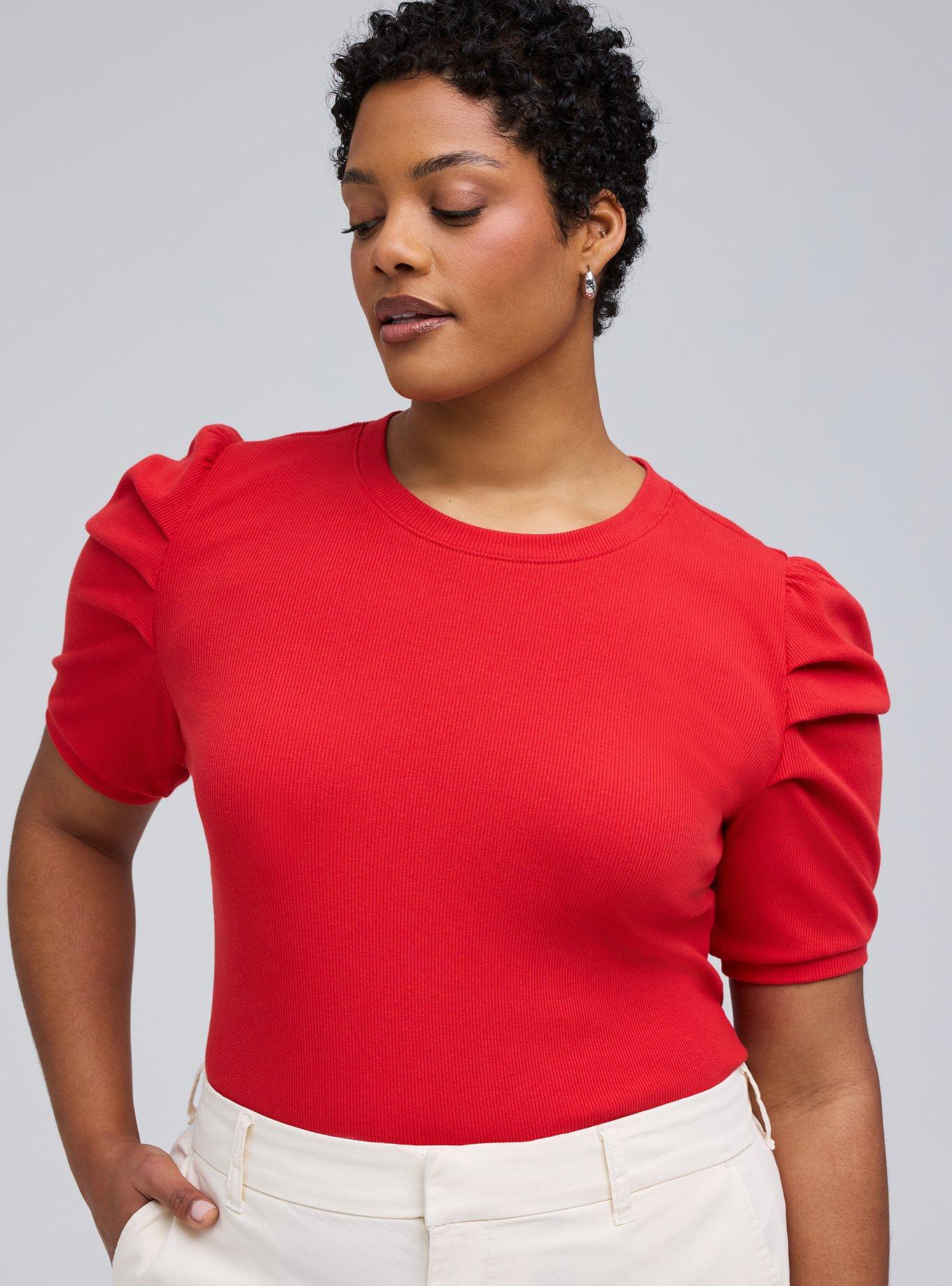 Belle Isle Ruched Sleeve Crew Tee, RUBICONDO, alternate