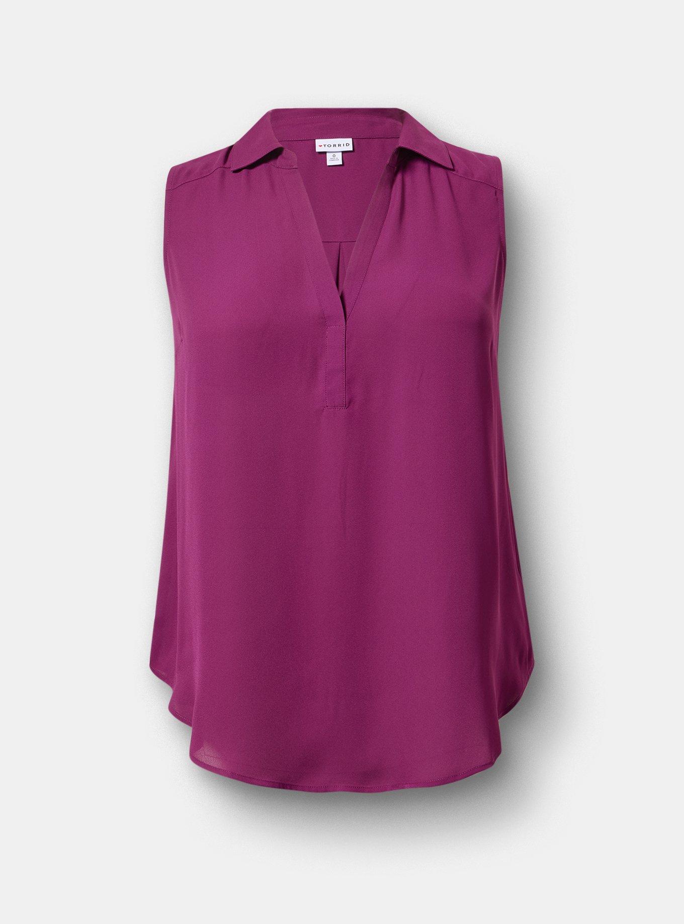 Harper Georgette Pullover Sleeveless Blouse, PLUM CASPIA, hi-res