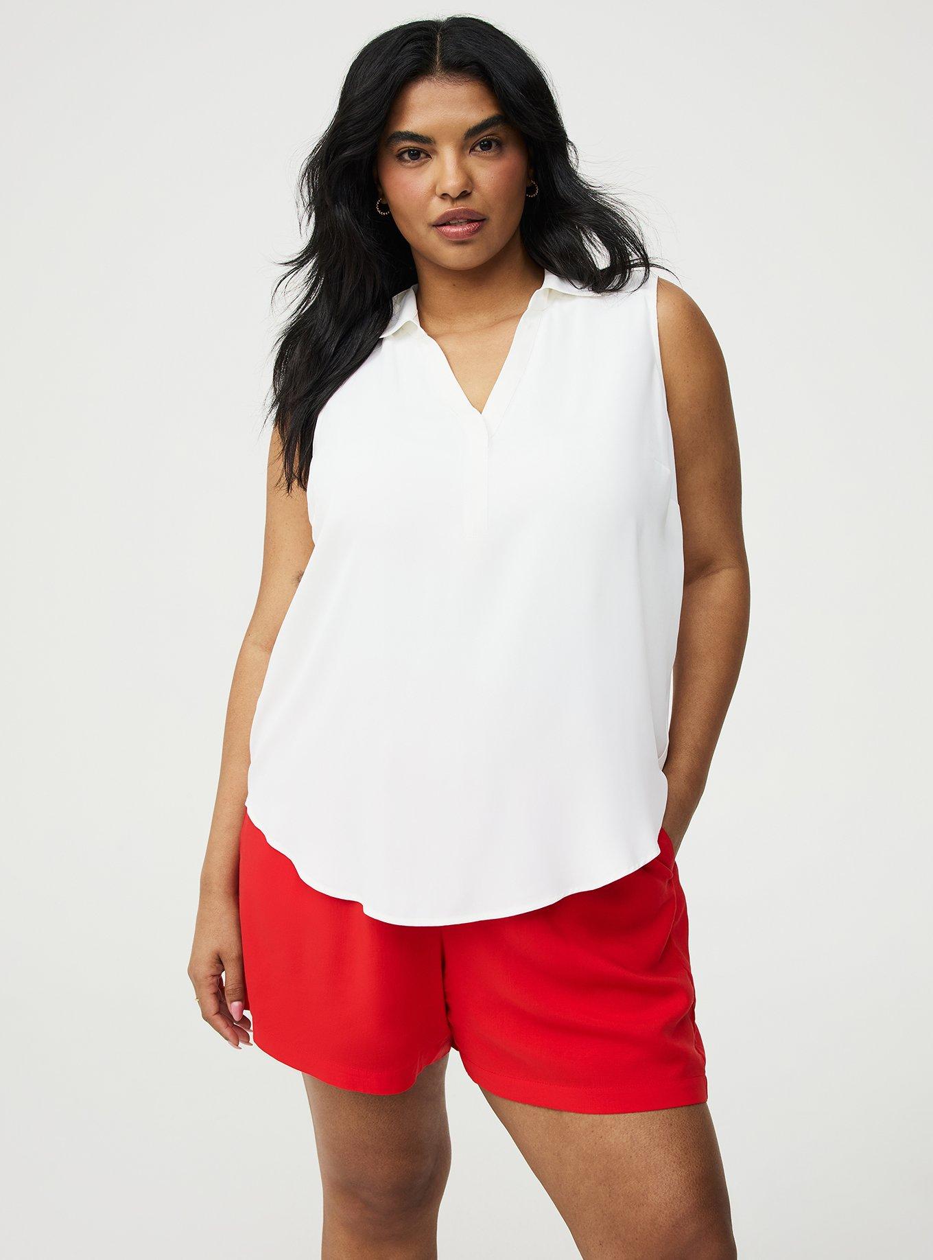Harper Georgette Pullover Sleeveless Blouse, BLANC DE BLANC, alternate