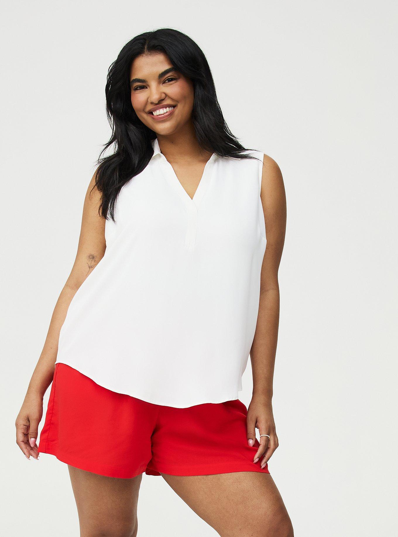 Harper Georgette Pullover Sleeveless Blouse, BLANC DE BLANC, alternate
